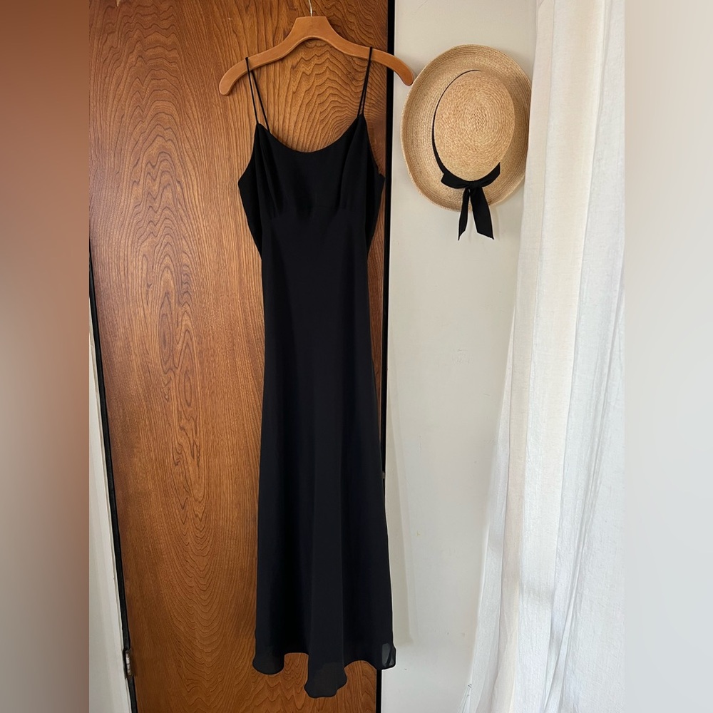 Genuine Vintage Hampton Niles Black Maxi Dress sz M/10